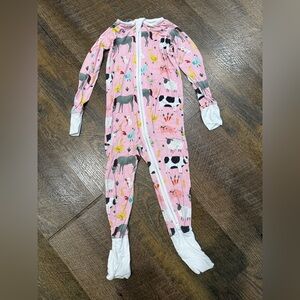 Little Sleepies Farm Animals 18-24 Months One Piece Pajamas - Pink